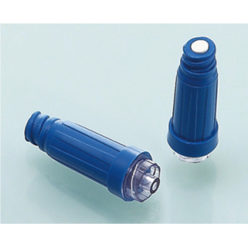 Connector for plastic syringe needle